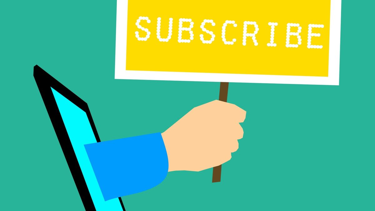 illustration hand holding subscribe sign